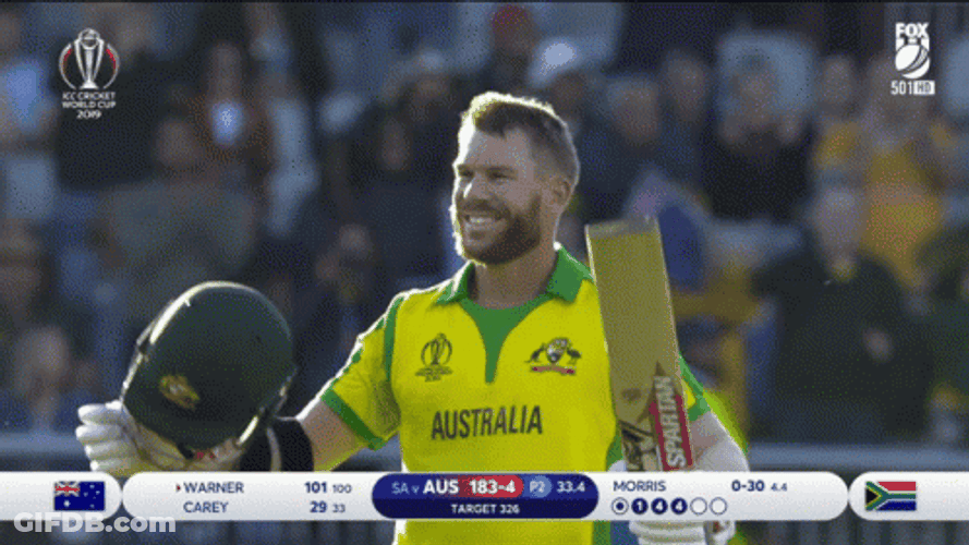 David Warner Cricket Happy Heartfelt GIF