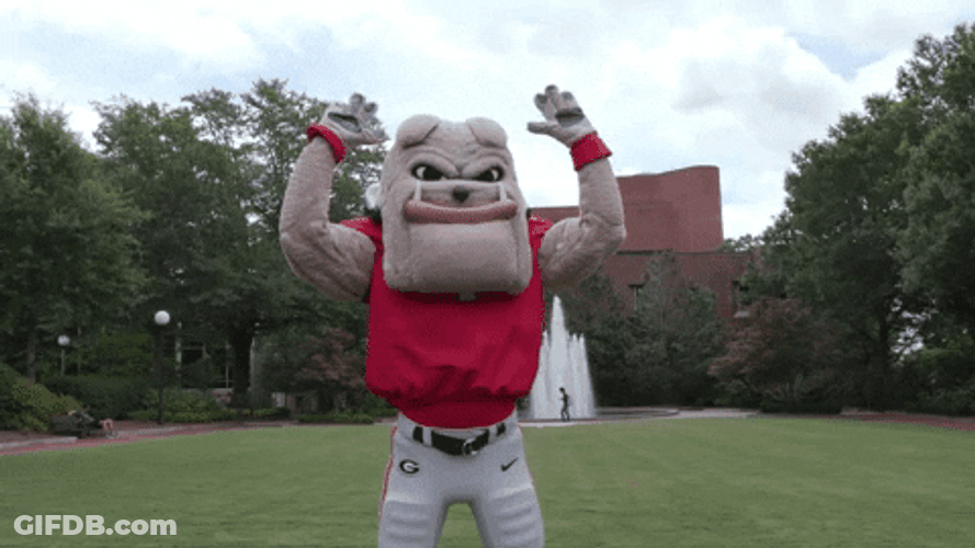 Dawgs Mascot Doing Bow Gesture GIF