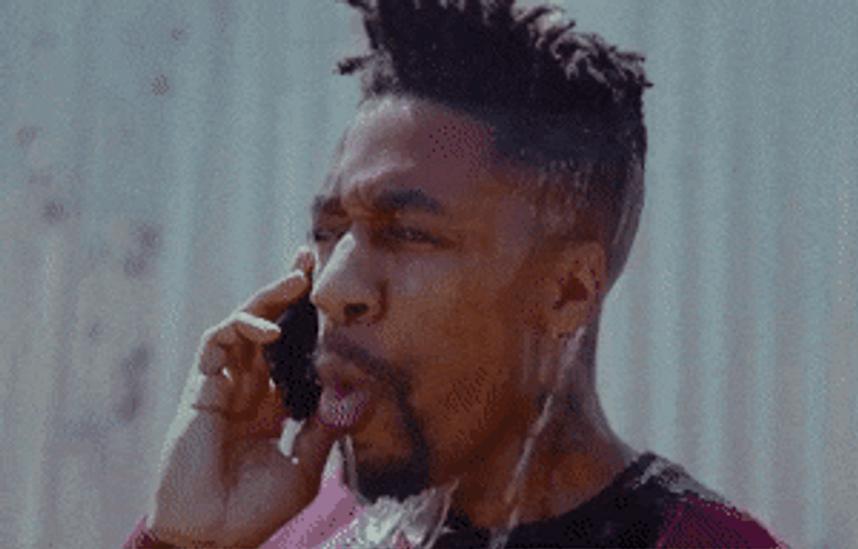 Dax Gushing Sweat While Talking On Phone GIF