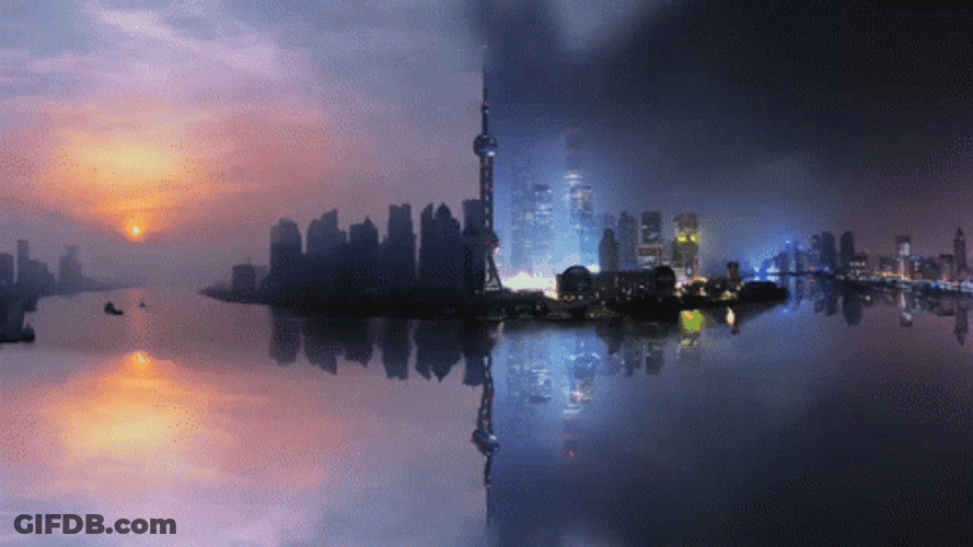 Day And Night City Art GIF