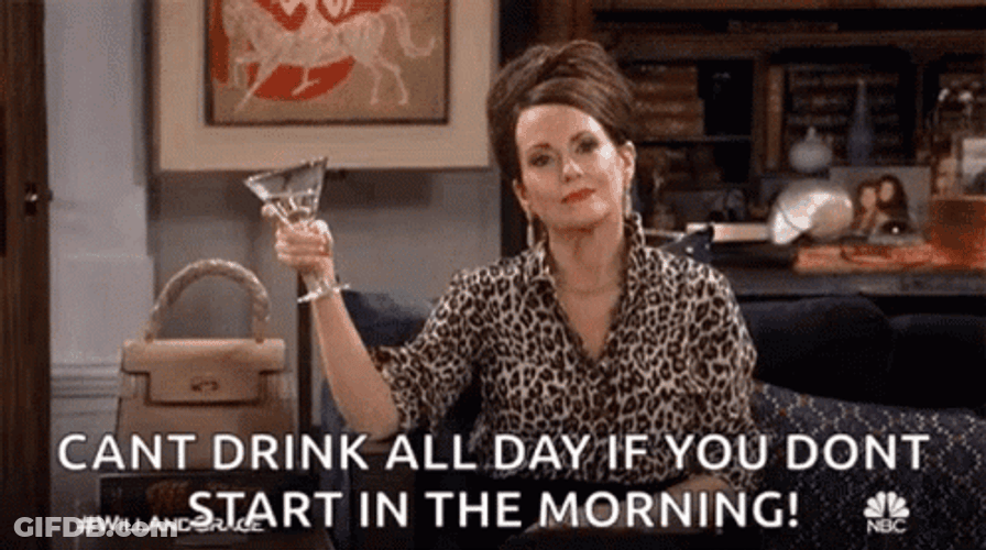 Day Drinking Cheers Megan Mullally GIF