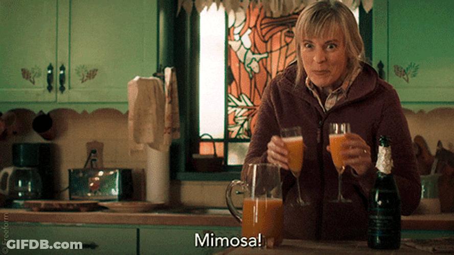 Day Drinking Excited Mom Mimosa GIF