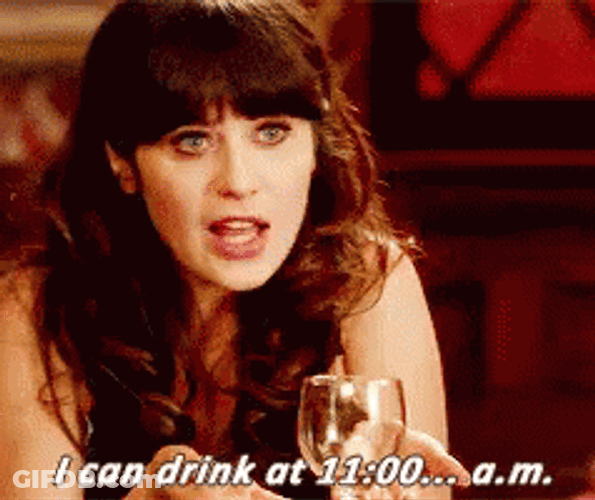 Day Drinking Zooey Deschanel GIF