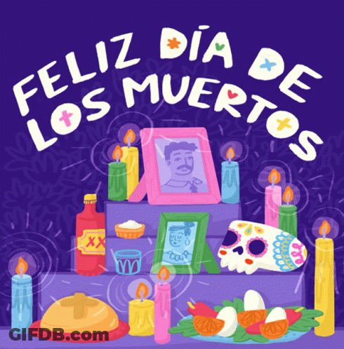 Day Of The Dead Altar Illustration GIF