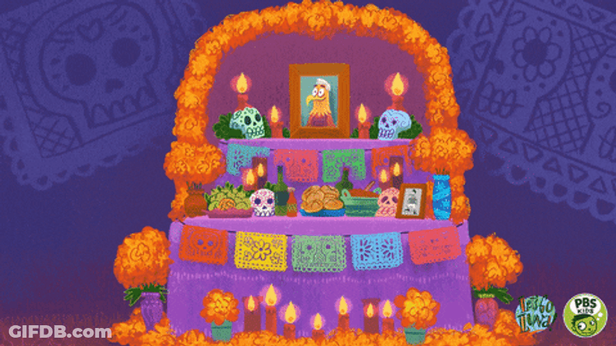 Day Of The Dead Altar With Decorations GIF