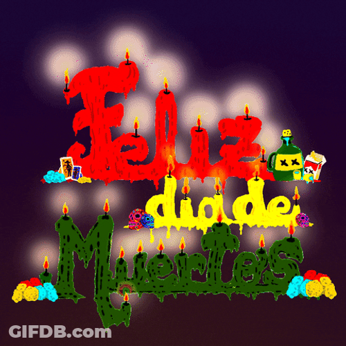 Day Of The Dead Candles Text Animation GIF