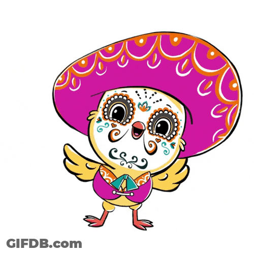 Day Of The Dead Cute Bird GIF