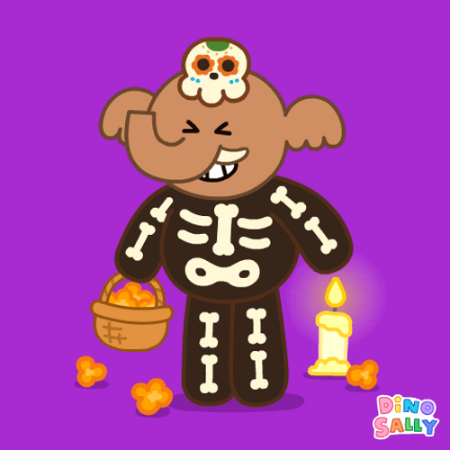 Day Of The Dead Elephant In Skeleton Costume GIF