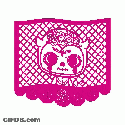 Day Of The Dead Greeting Card With Sugar Skull GIF