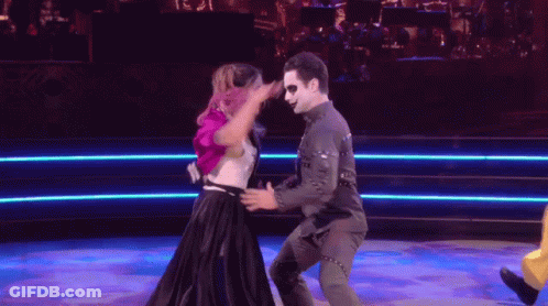 Day Of The Dead Man Dancing With Woman In Black Dress GIF
