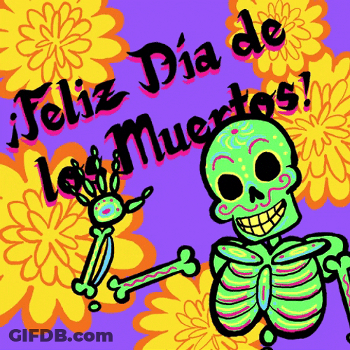 Day Of The Dead Skeleton Waving GIF