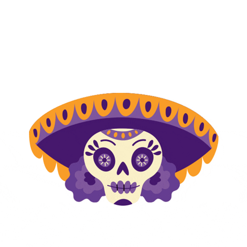Day Of The Dead Skeleton With Hat GIF
