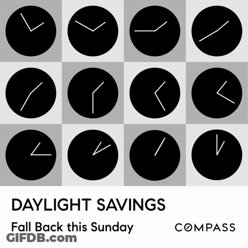 Daylight Savings Fall Back This Sunday Poster GIF