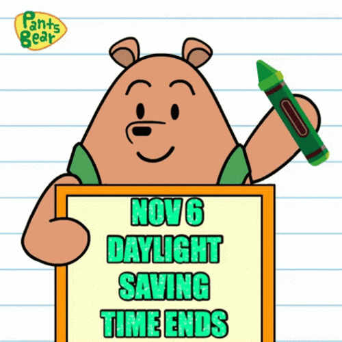 Daylight Savings Time Ends Bear GIF