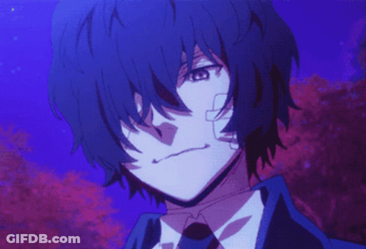 Dazai Anime Seriously Staring Down GIF