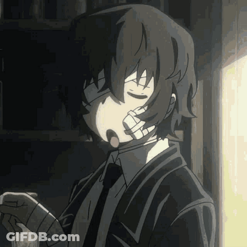 Dazai Anime Wearing Black Suit GIF
