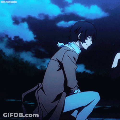 Dazai Anime With Hand Touching His Chest GIF