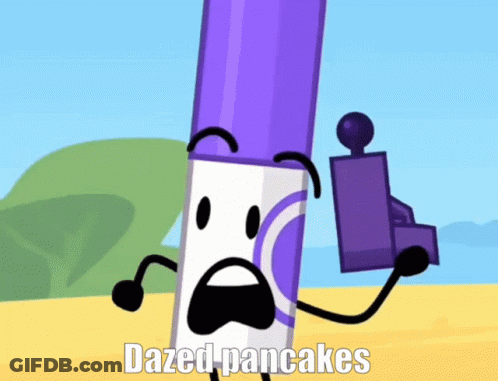 Dazed Pancakes Cartoon Character GIF