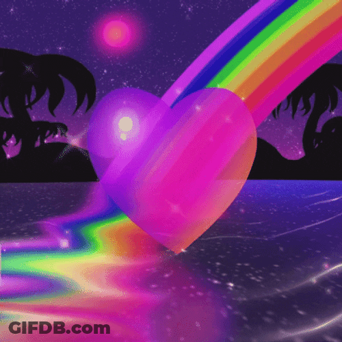 Dazzling Rainbow With Heart GIF