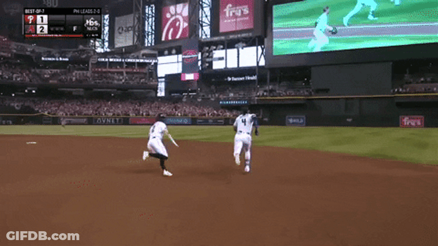 Dbacks Player Running Away From His Teammate GIF