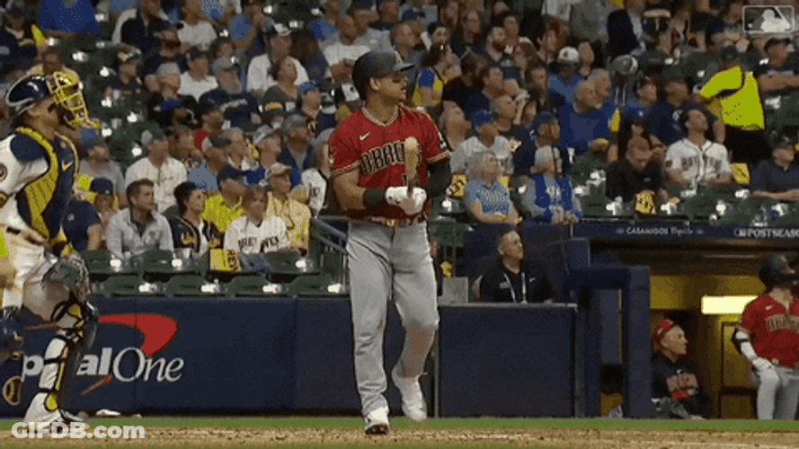 Dbacks Player Throwing Away His Bat GIF