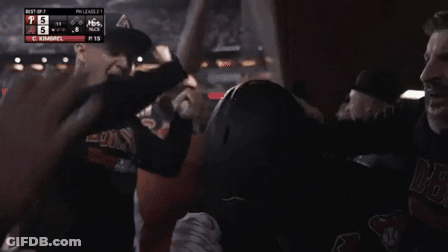 Dbacks Players Patting Their Teammate GIF