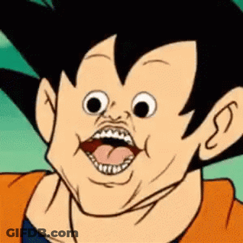 Dbz Goku Comical Face Expression GIF