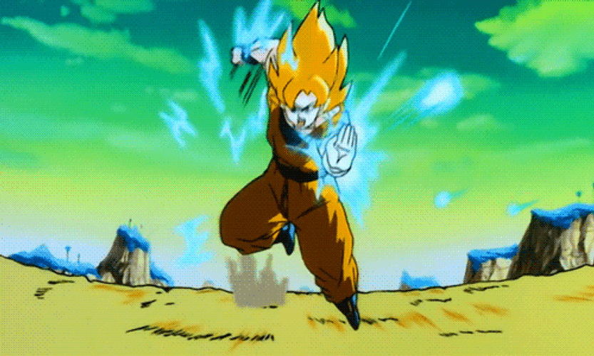 Dbz Goku Running GIF