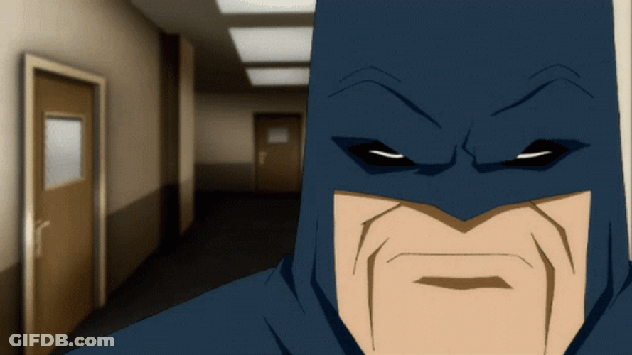 DC Comics Superhero Bruce Wayne Batman Angry Face GIF