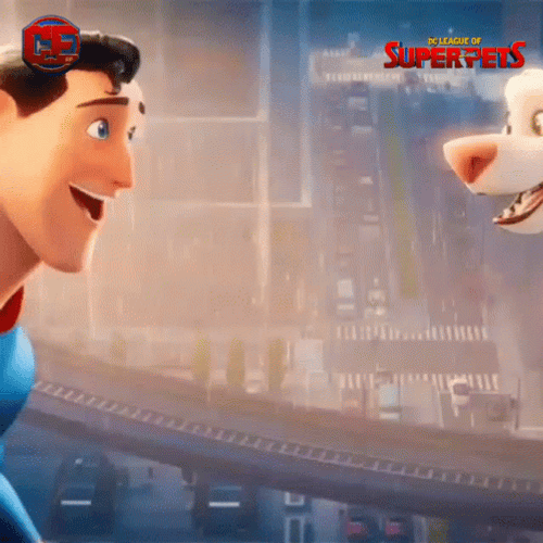 DC League Of Super-Pets Krypto The Super-Dog And Superman GIF