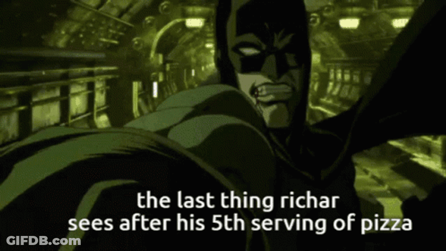 DC Superhero Batman 5Th Serving Of Pizza Meme GIF