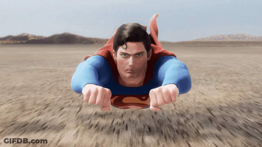 DC Superhero Character Superman Flying Fast GIF