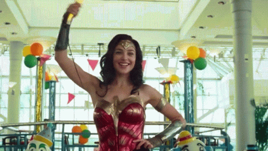 DC Superhero Wonder Woman Playing Her Lasso Of Truth Weapon GIF