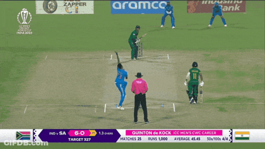 De Kock Out Siraj Wicket GIF