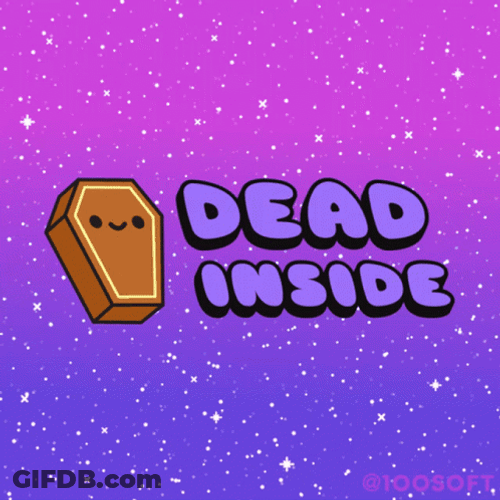 Dead Inside Coffin Text Animation GIF