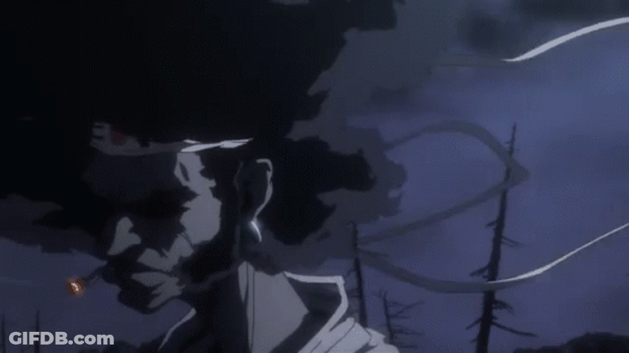 Dead Trees Behind Afro Samurai GIF