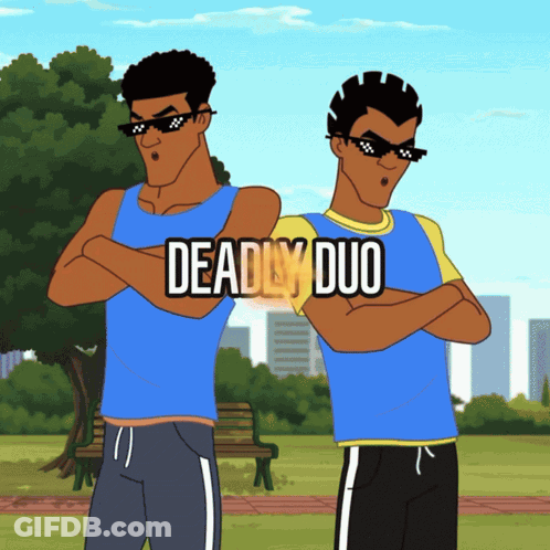 Deadly Duo Two Men Standing Together GIF