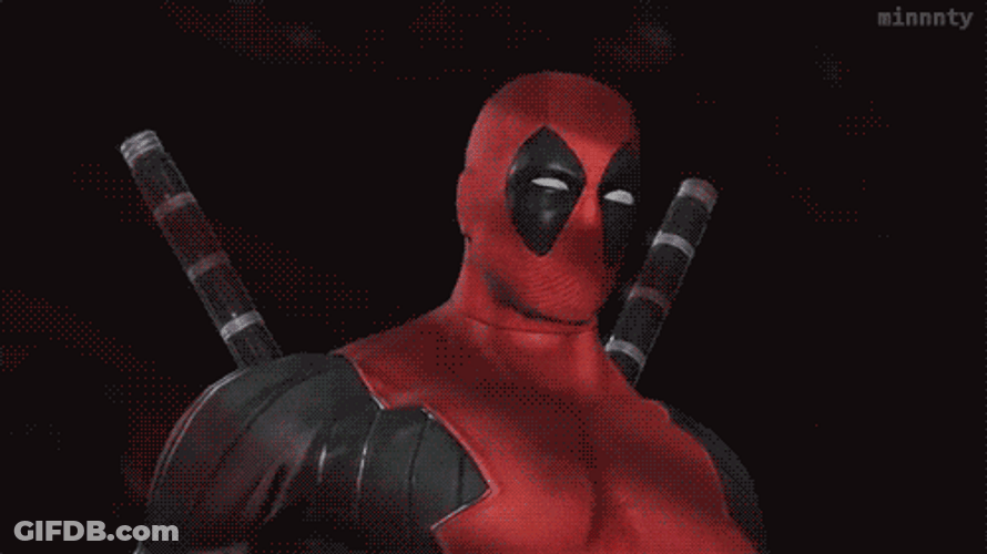 Deadpool Dance And Doing The Yolo Sign GIF