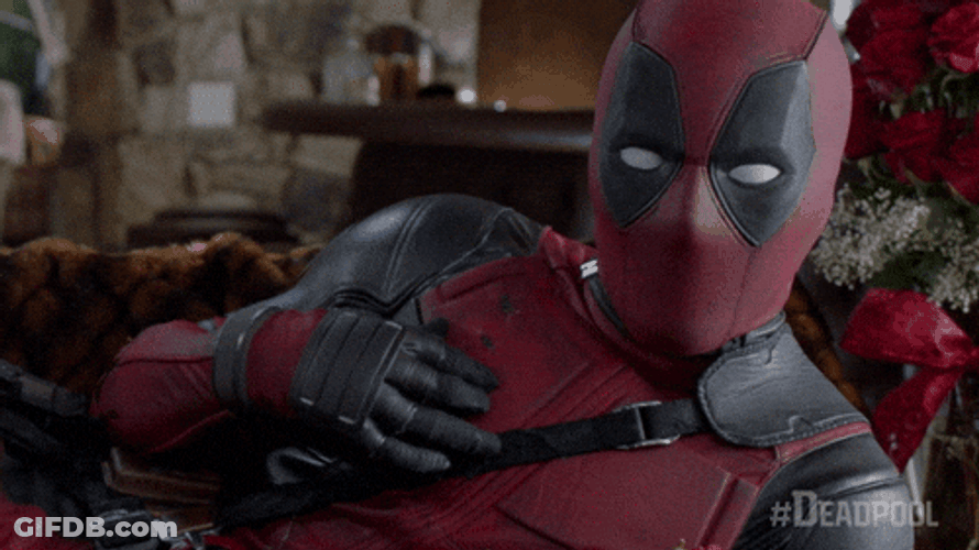 Deadpool Dance Touching His Chest GIF