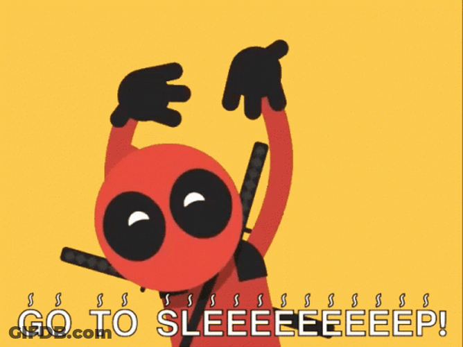 Deadpool Hands Dribble Go To Sleep GIF
