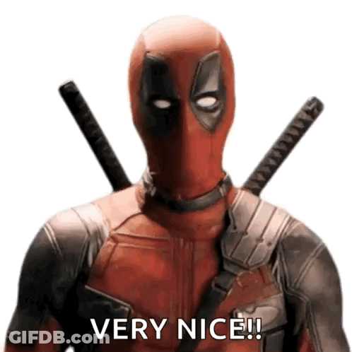 Deadpool Holding Swords Behind Back GIF