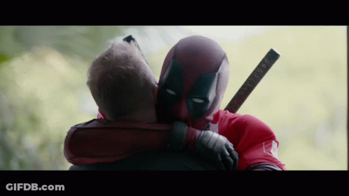 Deadpool Hugging Another Man GIF