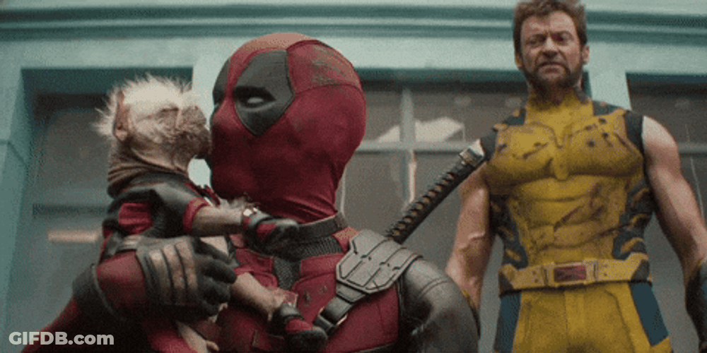 Deadpool Licked By Dog And Dance GIF