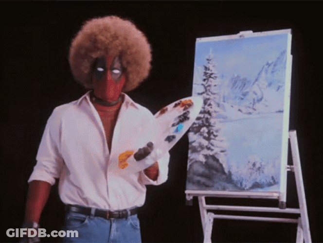 Deadpool Painter Sweet Baby Jesus GIF