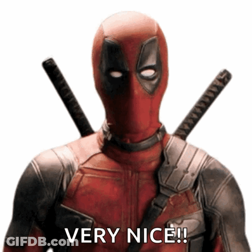 Deadpool Wearing Helmet Holding Swords GIF
