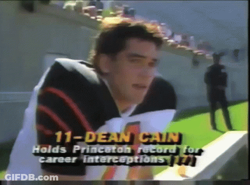 Dean Cain 11 Princeton Career Interceptions Record GIF