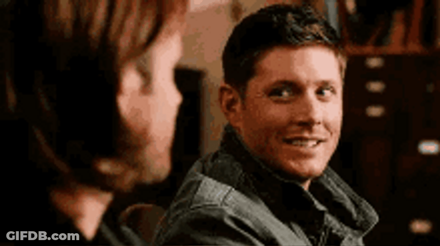 Dean Winchester Awkward Smile GIF