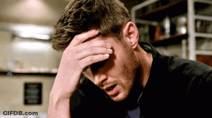 Dean Winchester Face Palm GIF