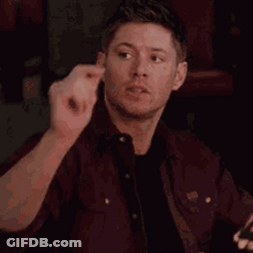 Dean Winchester Fist Pump Looking Afar GIF