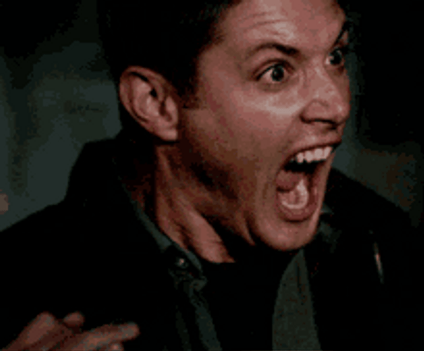 Dean Winchester Scared Screaming GIF